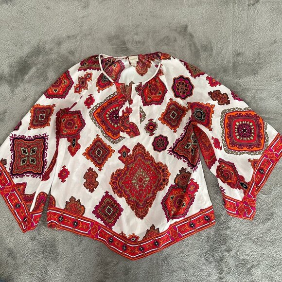 Chico's Multicolor Geometric Blouse - Picture 2 of 8